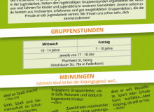 Neue Flyer für die Gruppenstunden (Rückseite)