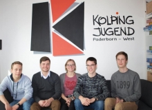 Der neue Vorstand der Kolpingjugend Paderborn-West bestehend aus Jacob, Thomas, Esther, Lukas und Benno.